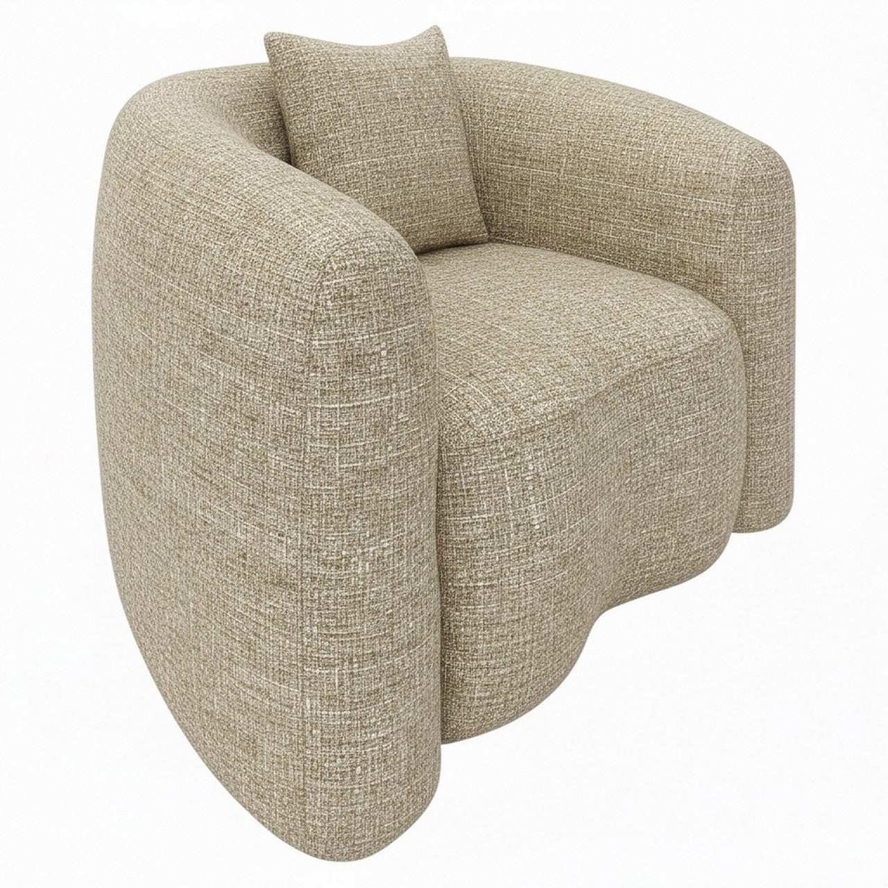 Lounge Stoel Luxandra Sand Tweed Fire Retardant
