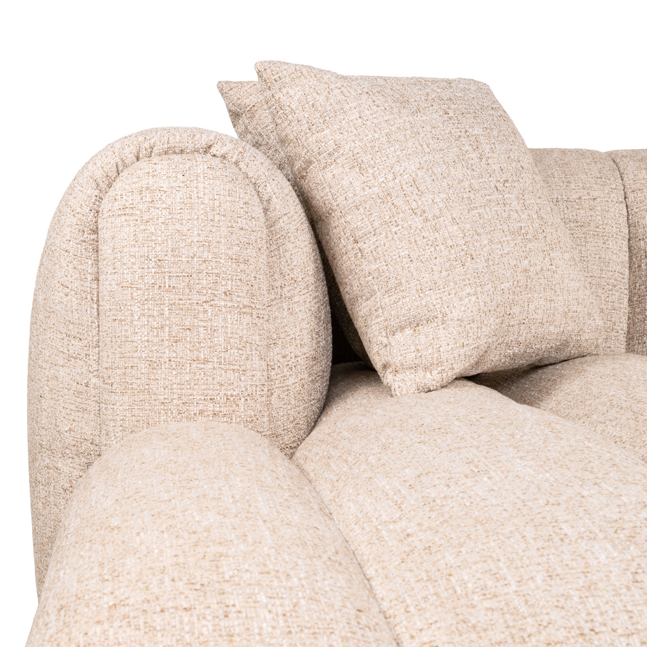 Bank Novaro Cream Tweed Lounge Left Fire Retardant