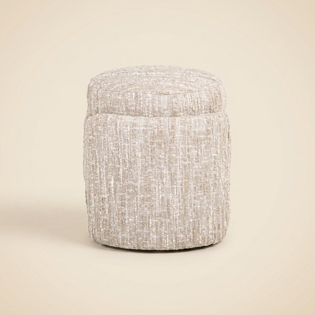Poef & Voetenbank Cupid Beige Angora With Storage