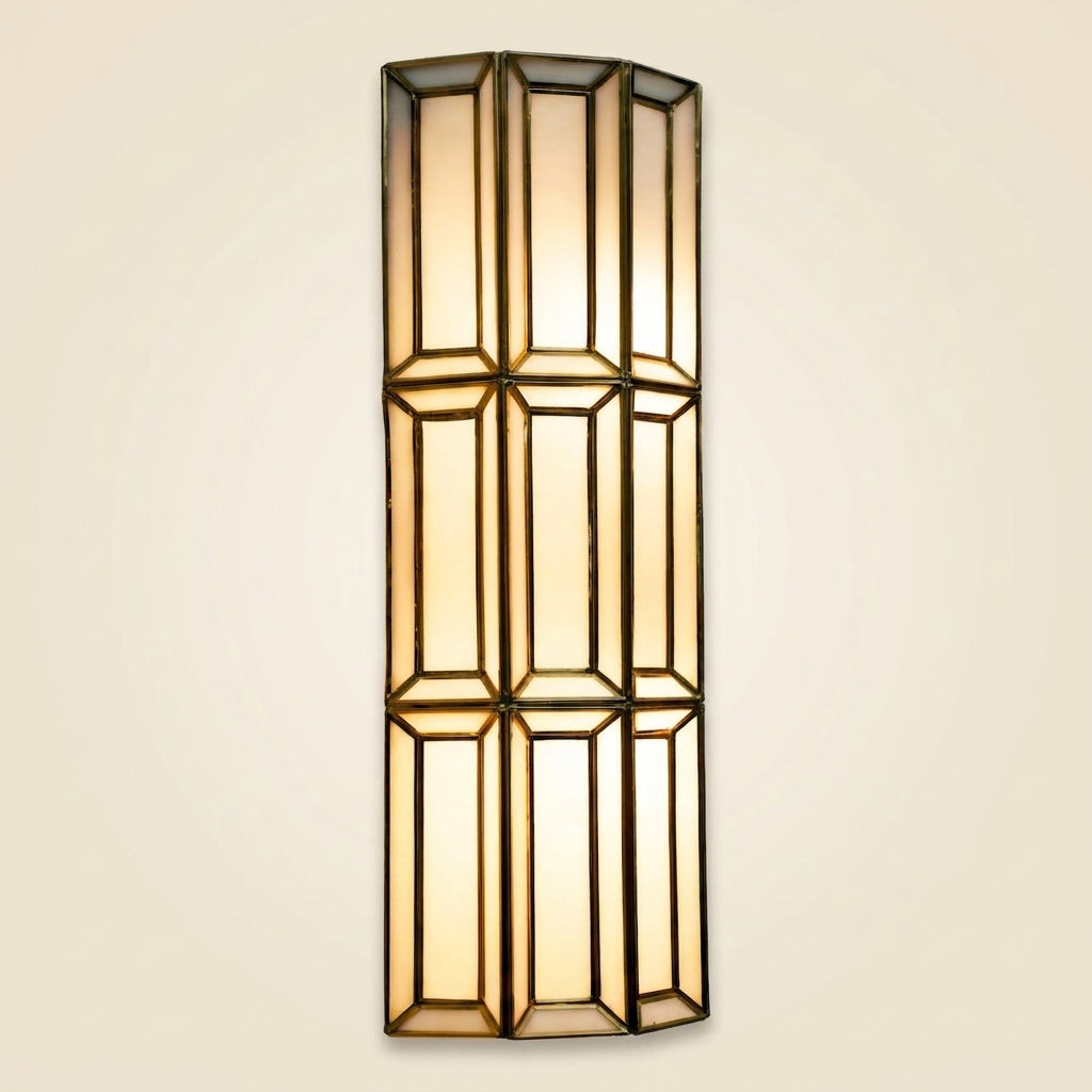 Wandlamp Opal Brass Antique