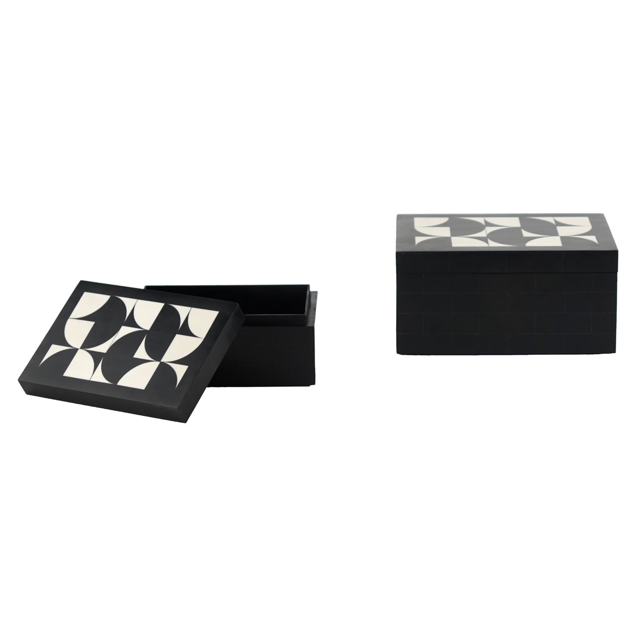 Opbergdoos Rae Black/white (set Of 2)