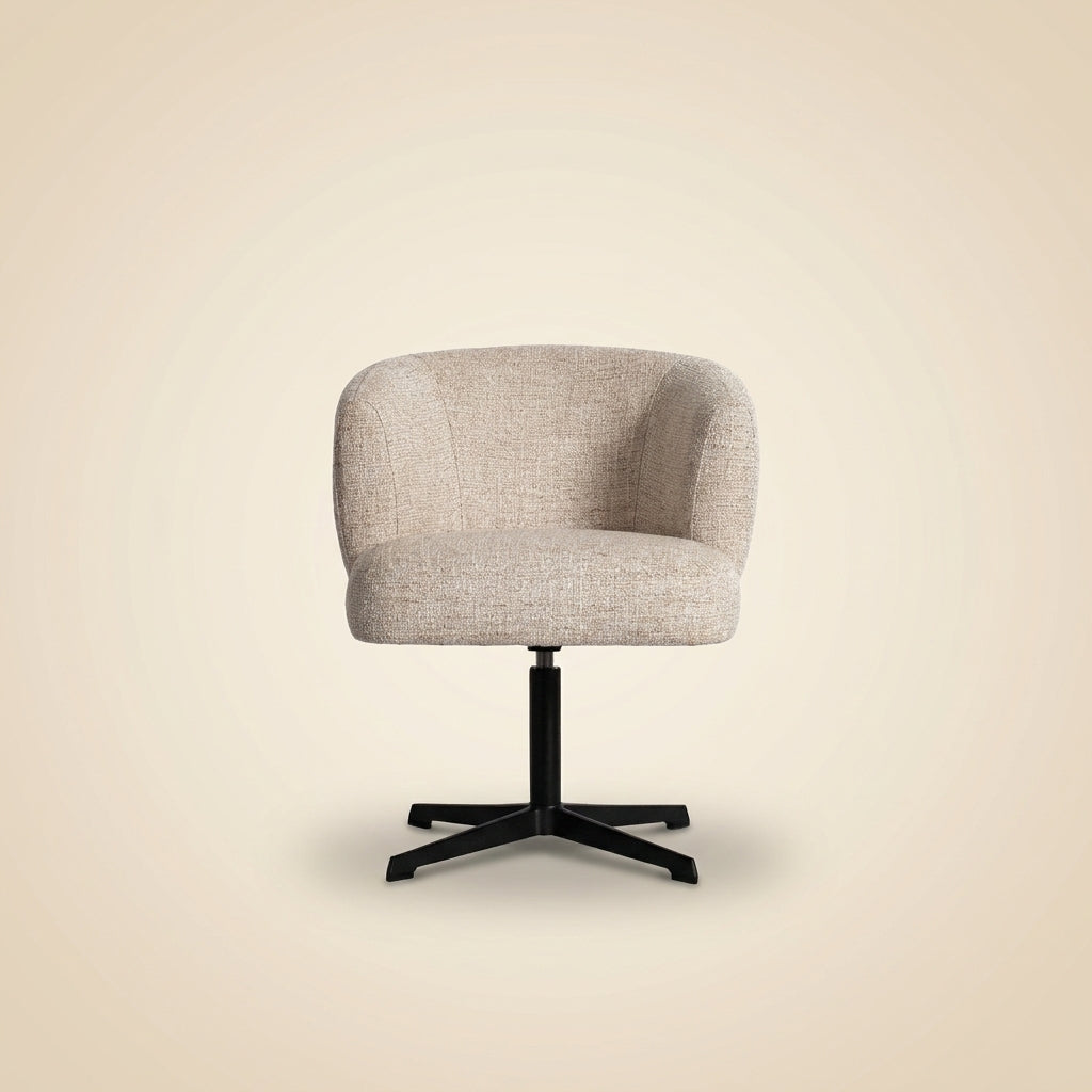 Eetkamerstoel Dinan Cream Tweed Fire Retardant - Swivel