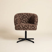 Eetkamerstoel Dinan Brown Labyrinth Fire Retardant - Swivel