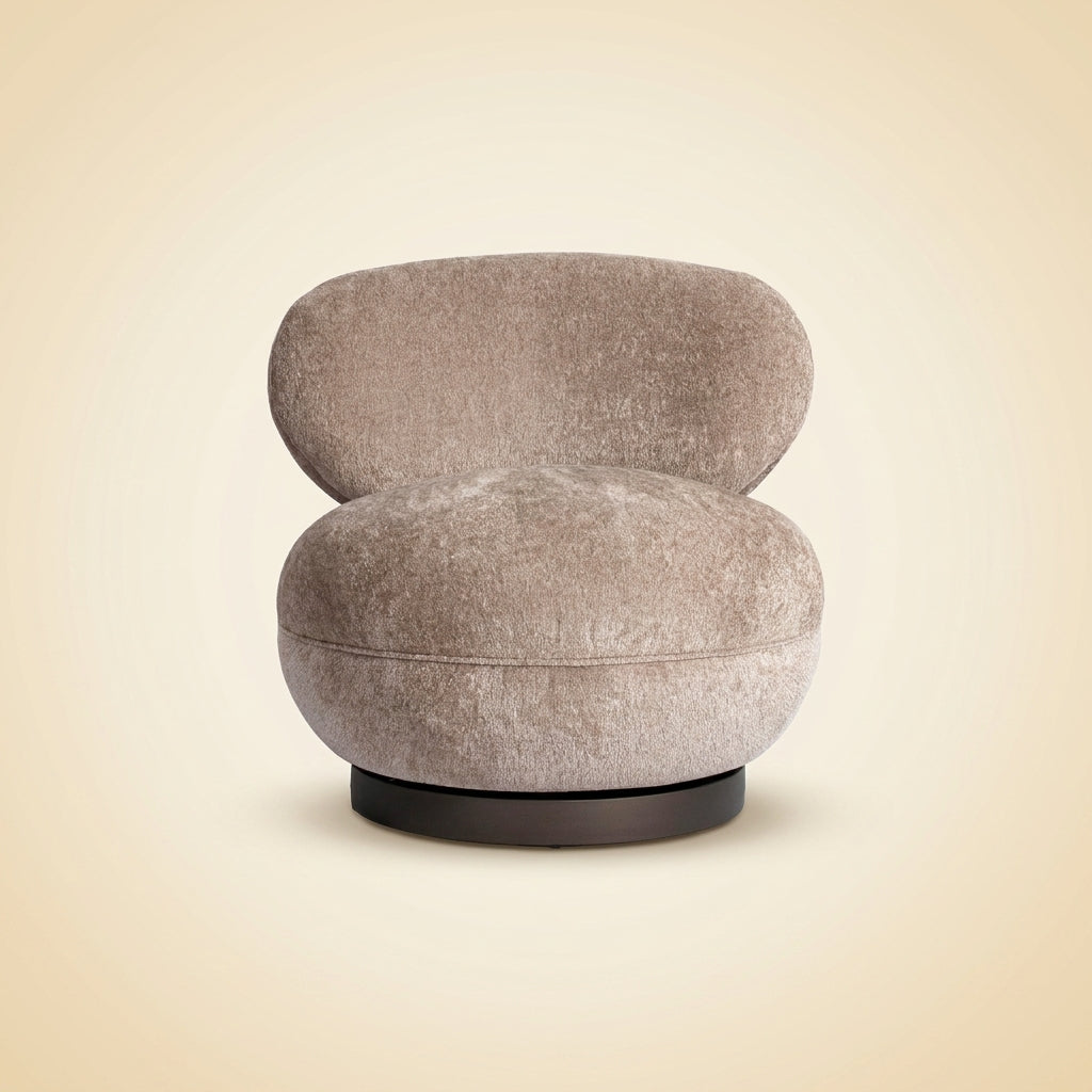Lounge Stoel Jace Be Easy Sand Swivel Fire Retardant