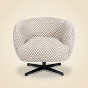 Lounge Stoel Estelle Sand Chevron Swivel