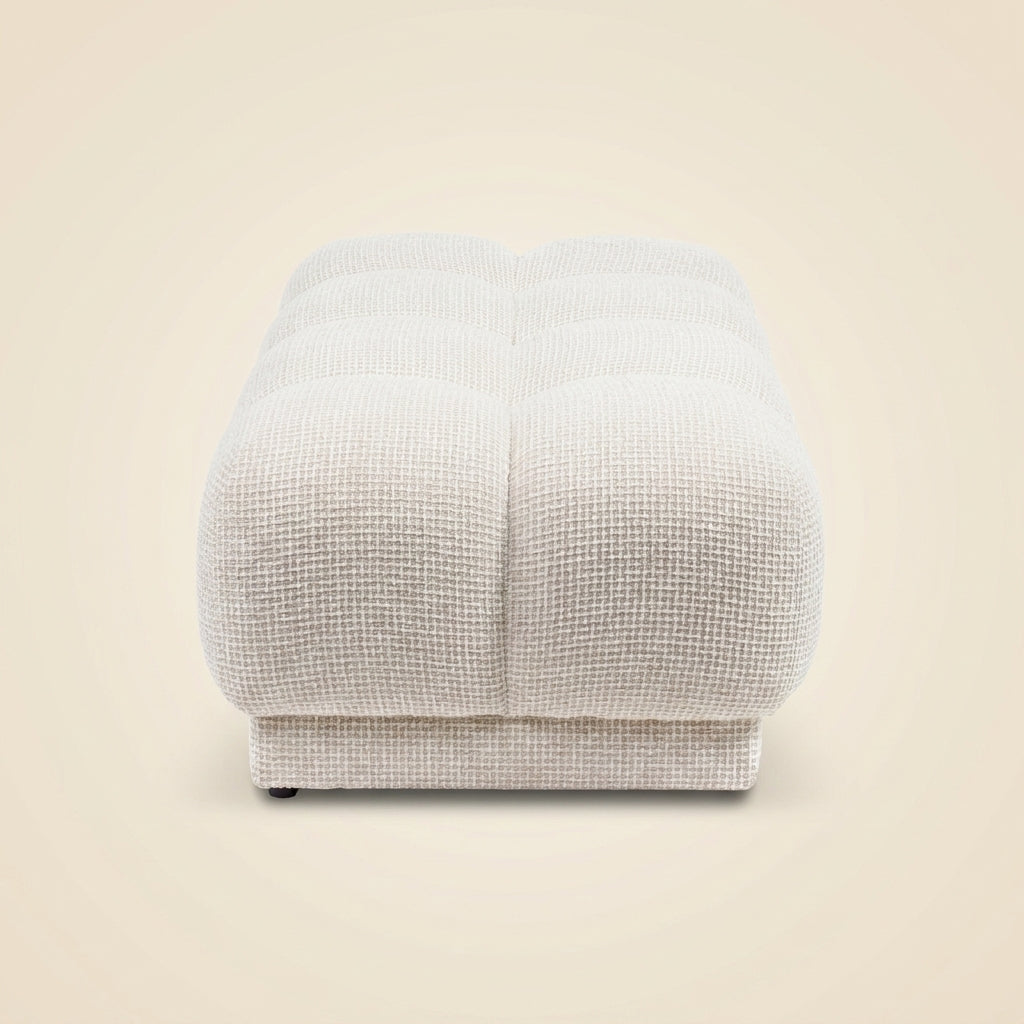 Poef & Voetenbank Noah Beige Blockweave
