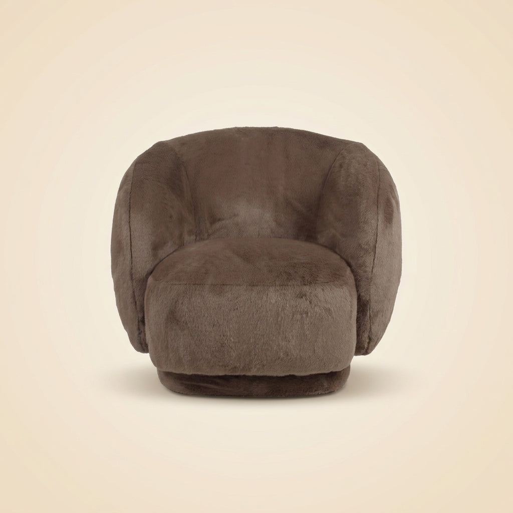 Lounge Stoel Negreslo Brown Fluffy Swivel