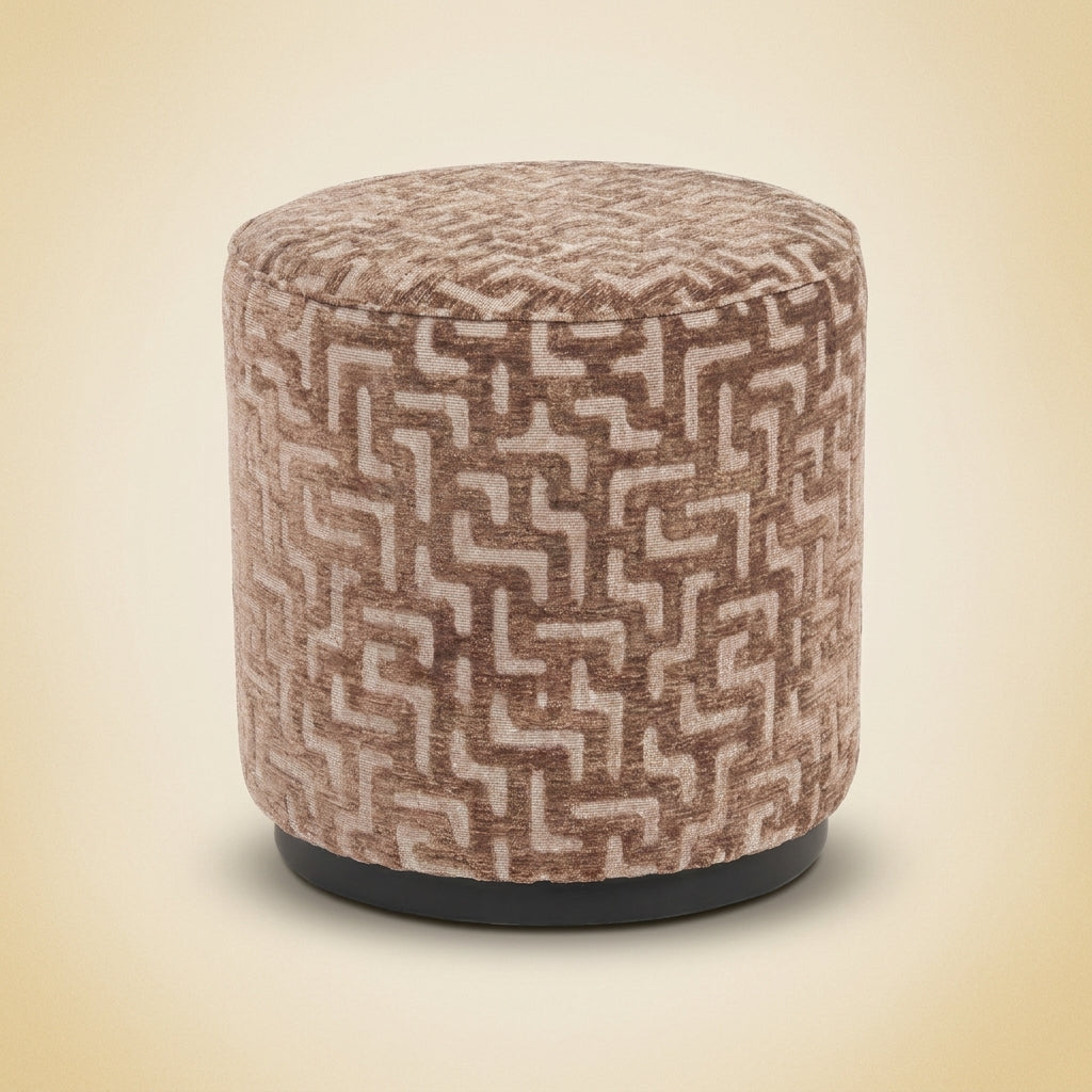 Poef & Voetenbank Lexie Brown Labyrinth 45ø
