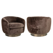 Lounge Stoel Colmar Chocolat Fluffy Swivel