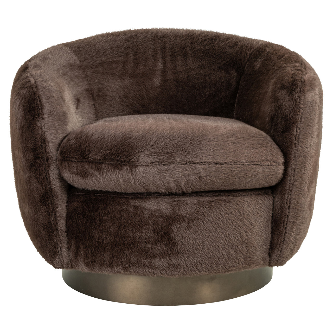 Lounge Stoel Colmar Chocolat Fluffy Swivel