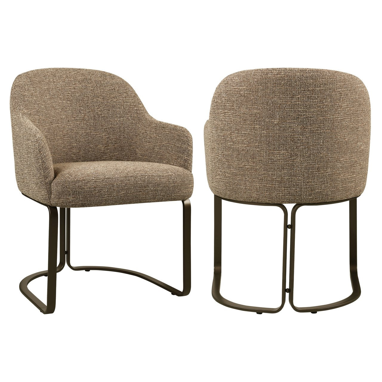 Eetkamerstoel Hadley Brown Tweed Fire Retardant