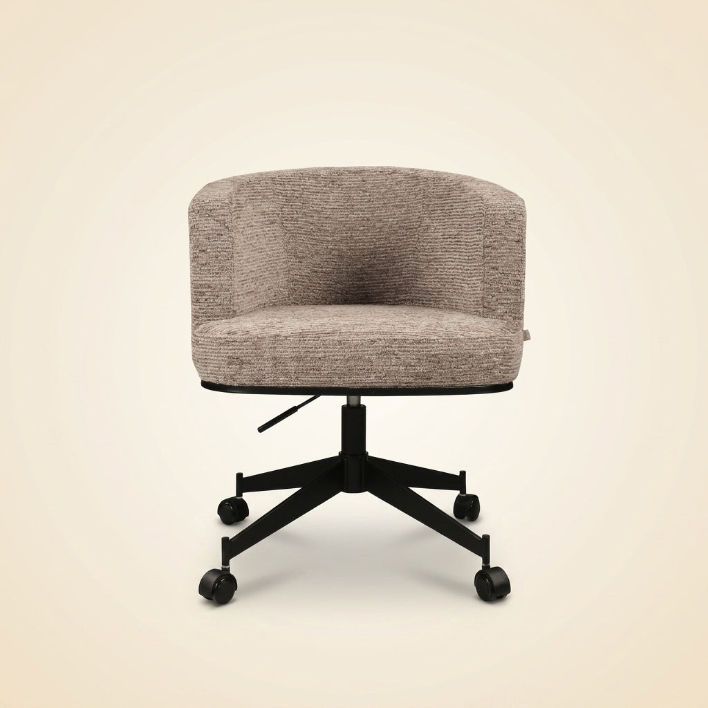 Eetkamerstoel Rochenne Mocca Linear Swivel On Wheels