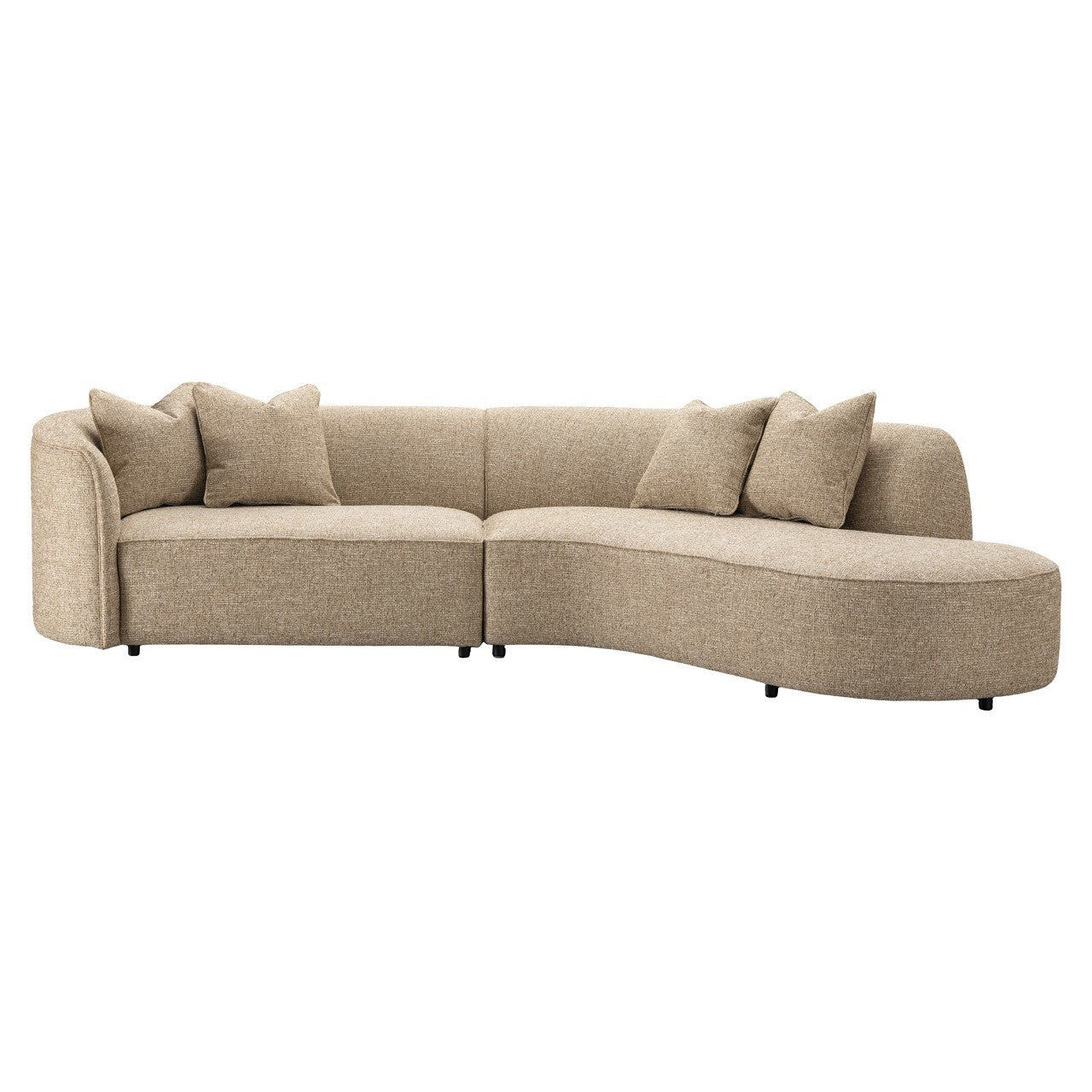 Bank Romero Sand Tweed Ottoman Right Fire Retardant