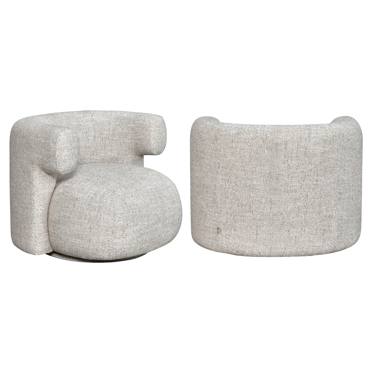 Lounge Stoel Talley Cream Tweed Swivel