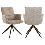 Eetkamerstoel Chase Cream Blockweave Swivel