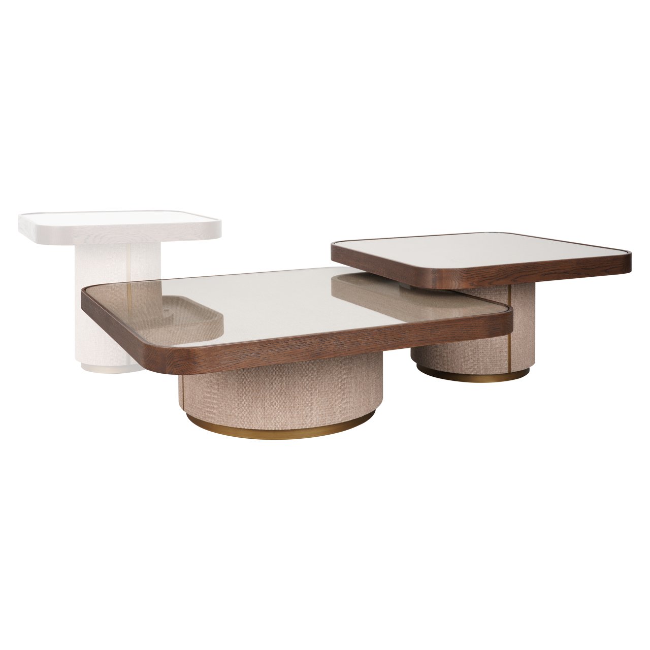 Salontafel Willox Beige  Including Glass (set Of 2)
