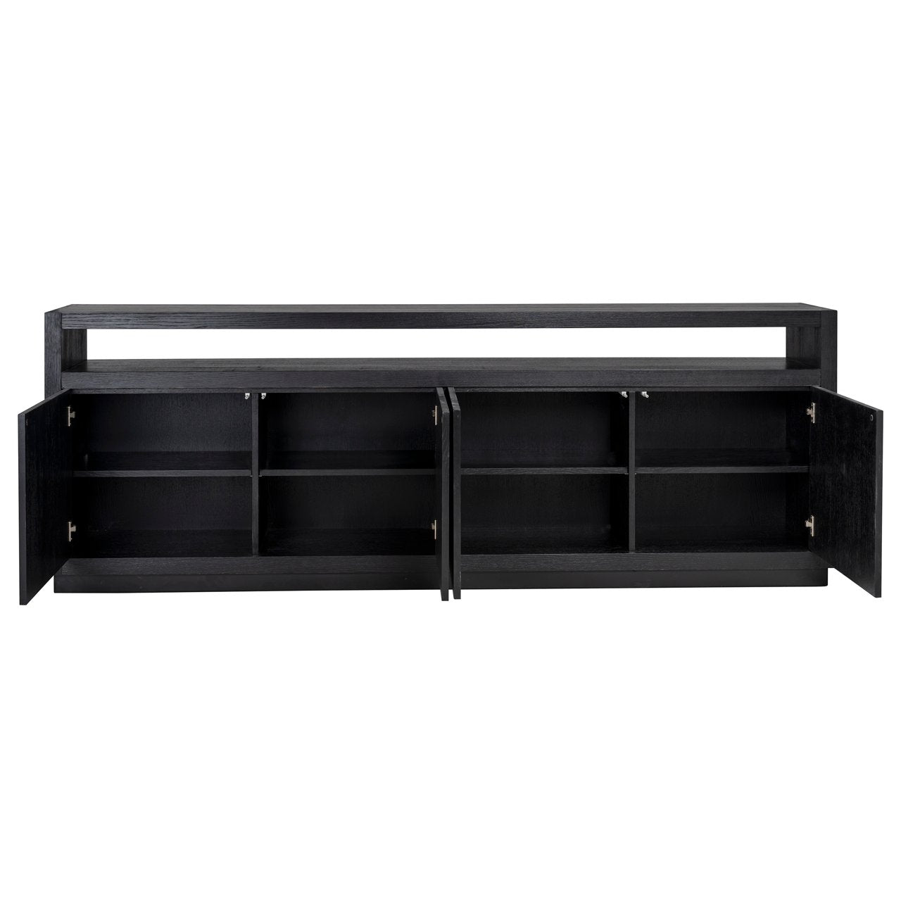 Richmond Interiors Dressoir Oakura Zwart Eiken 4-deurs — modern woonkamerkast