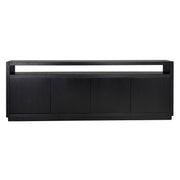 Richmond Interiors Dressoir Oakura Zwart Eiken 4-deurs — modern woonkamerkast