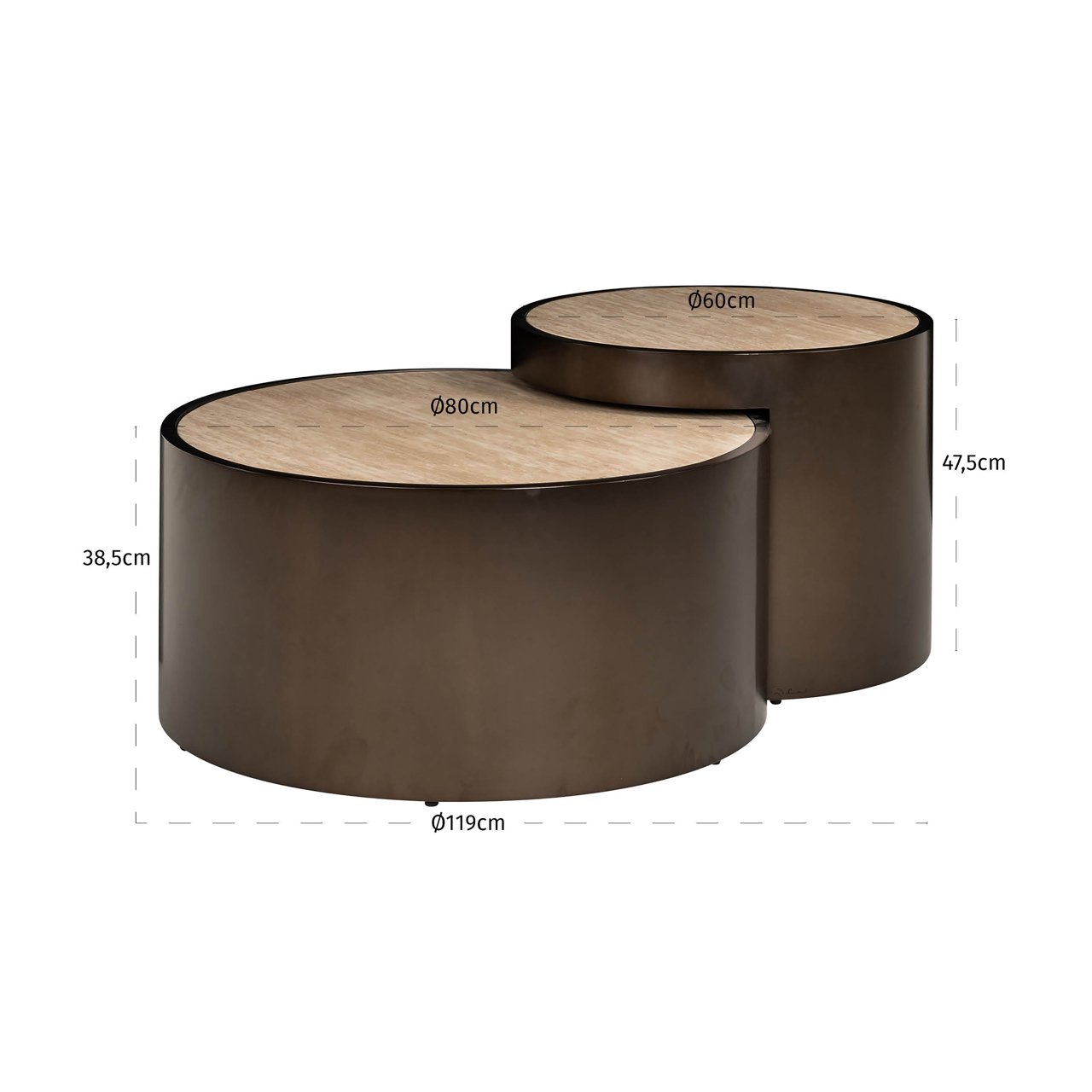 Salontafel Ronson Beige (set Of 2)