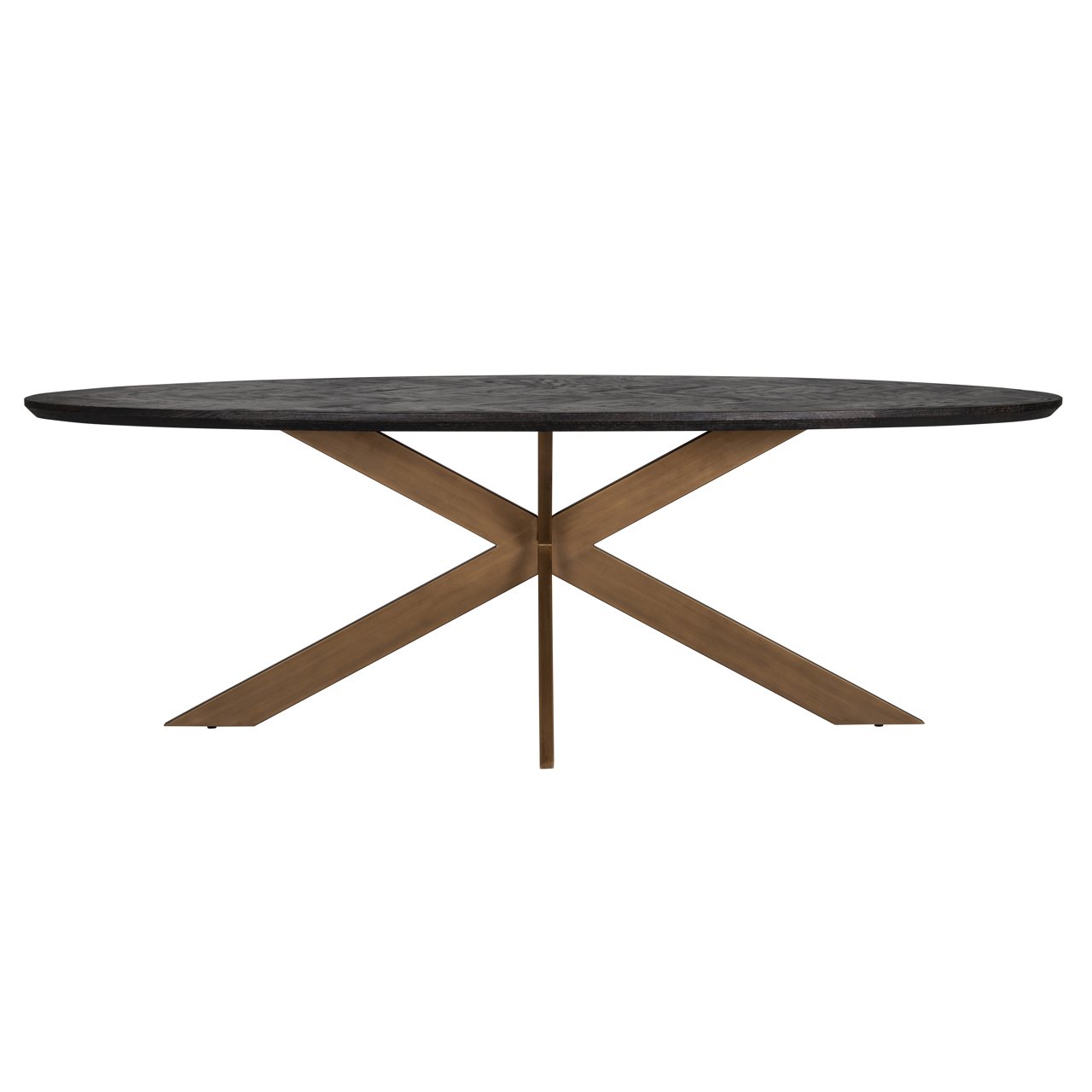 Eettafel Blackbone Brass Black Rustic Oval 230