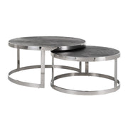 Salontafel Blackbone Silver Black Rustic (set Of 2)