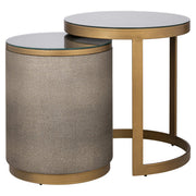 Richmond Interiors Bijzettafel Bloomville Segrijn Glas Set/2 — luxe woonkamer