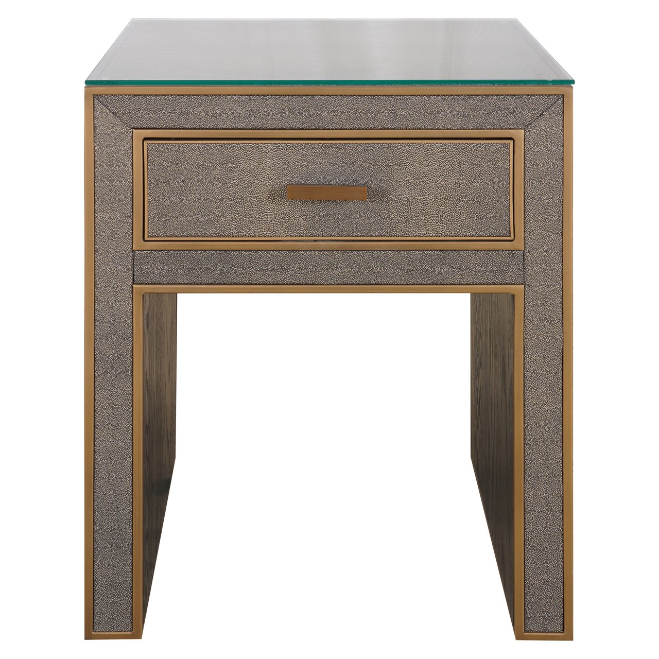 Nachtkastje Bloomville Brass Shagreen Incl. Glass Top