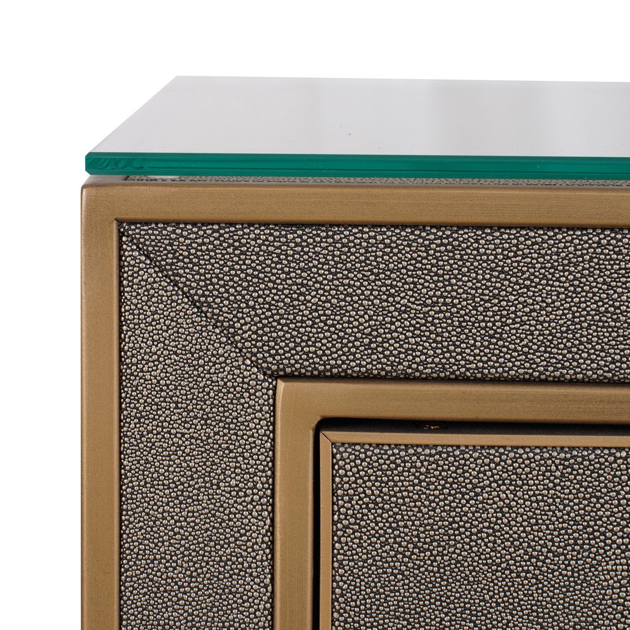 Nachtkastje Bloomville Brass Shagreen Incl. Glass Top