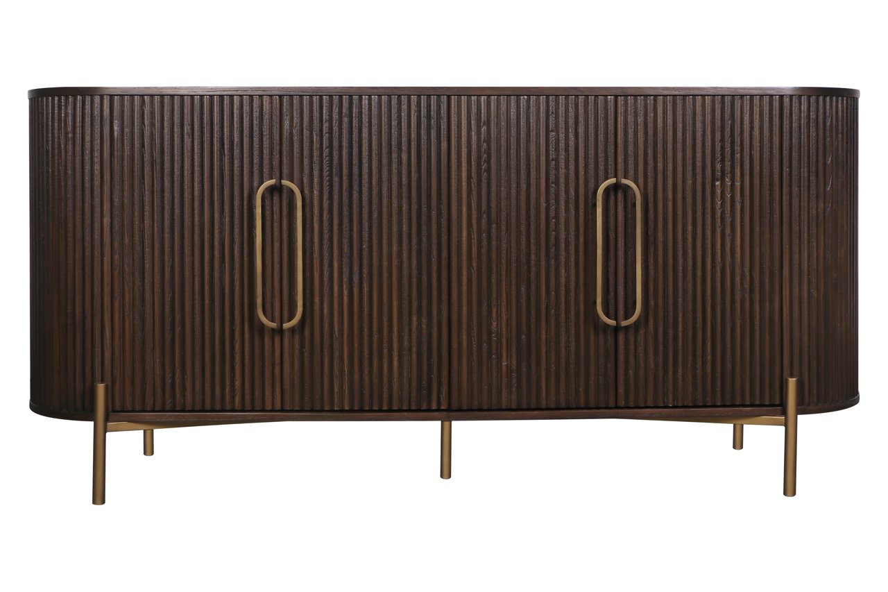 Richmond Interiors Dressoir Luxor Eikenhout Geborsteld Goud 4-deurs — woonkamer
