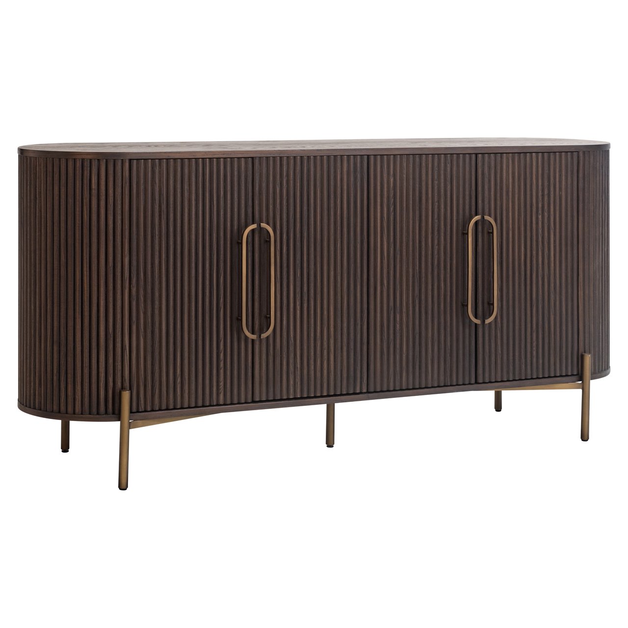 Richmond Interiors Dressoir Luxor Eikenhout Geborsteld Goud 4-deurs — woonkamer