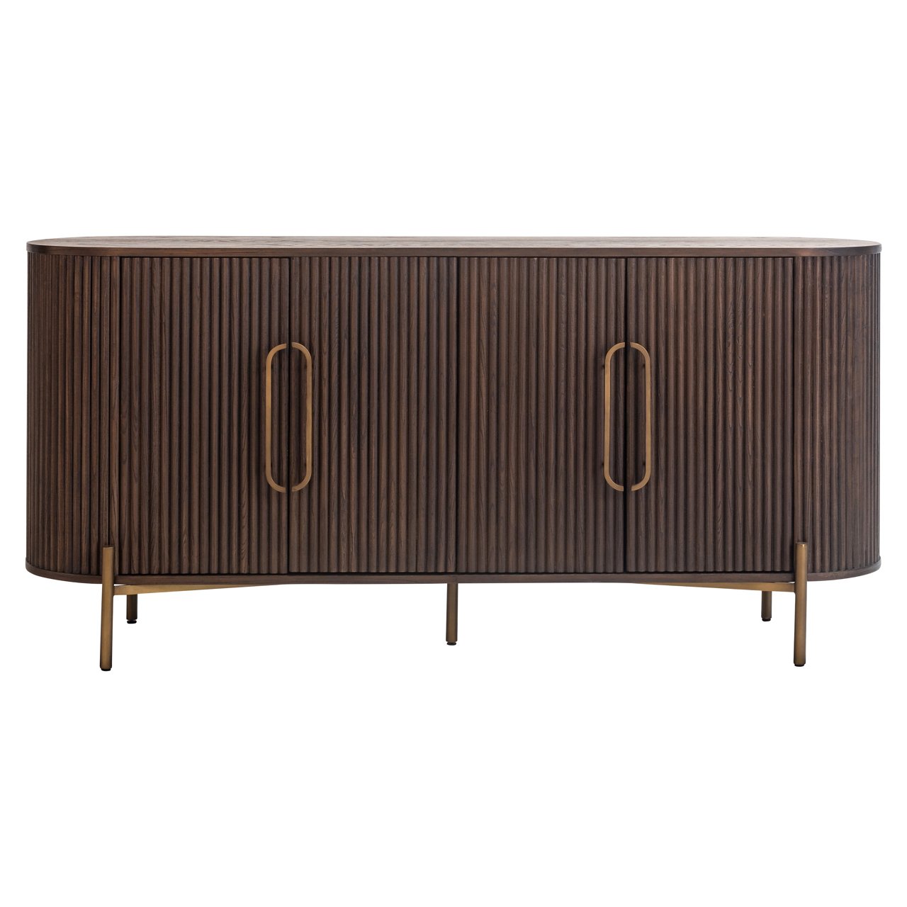 Richmond Interiors Dressoir Luxor Eikenhout Geborsteld Goud 4-deurs — woonkamer