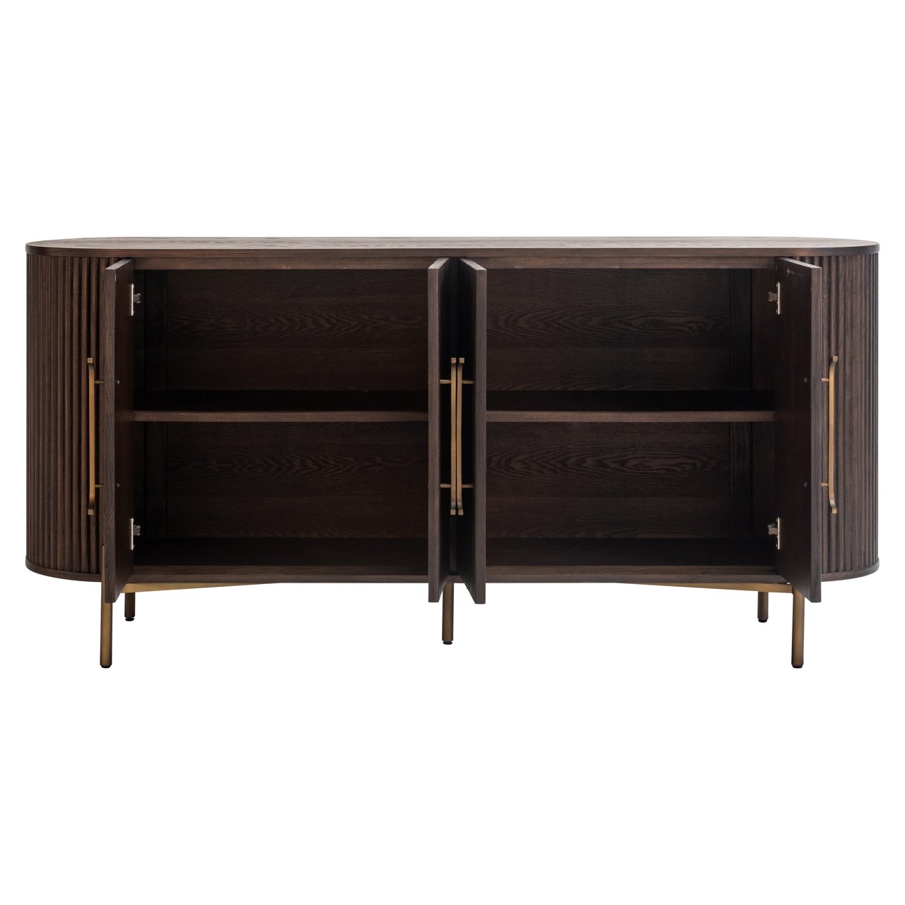Richmond Interiors Dressoir Luxor Eikenhout Geborsteld Goud 4-deurs — woonkamer