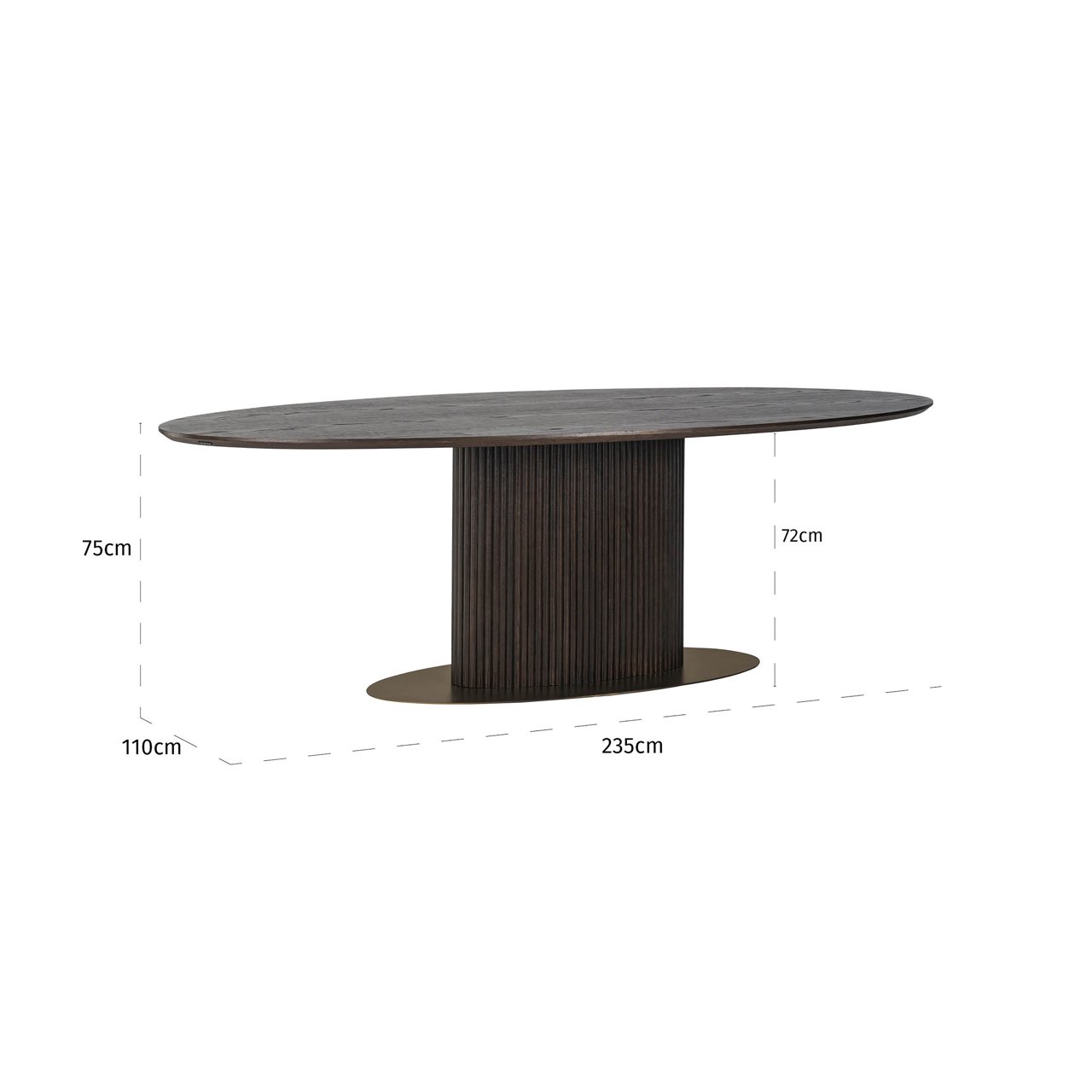 Eettafel Luxor Brown Oval 235