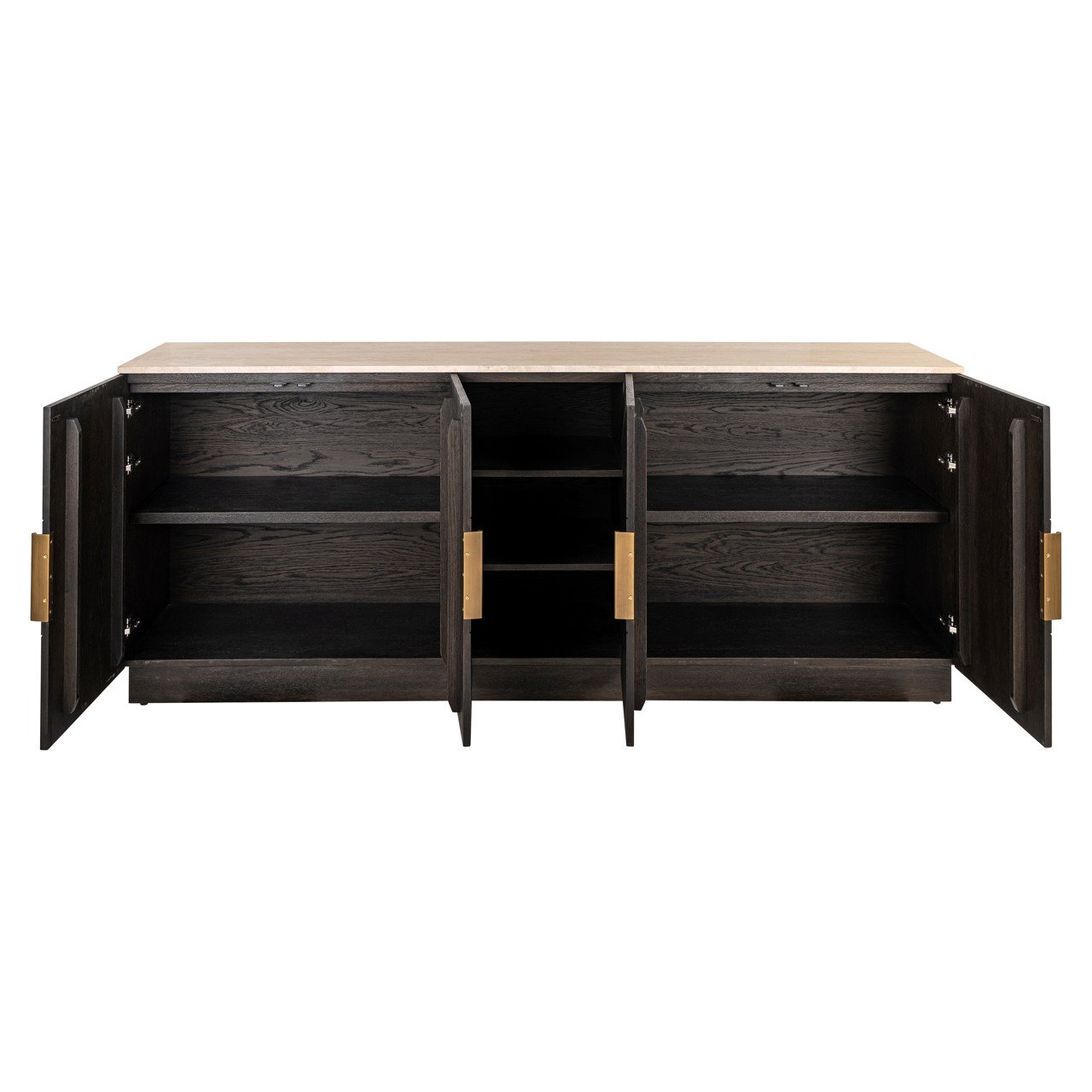 Richmond Interiors Dressoir Claremont Marmeren Blad Bruin — 4 deuren opbergruimte
