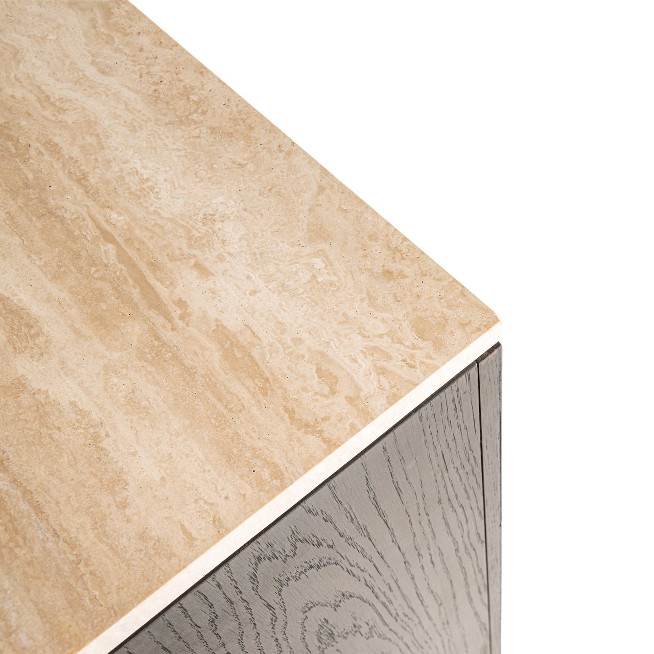 Richmond Interiors Dressoir Claremont Marmeren Blad Bruin — 4 deuren opbergruimte