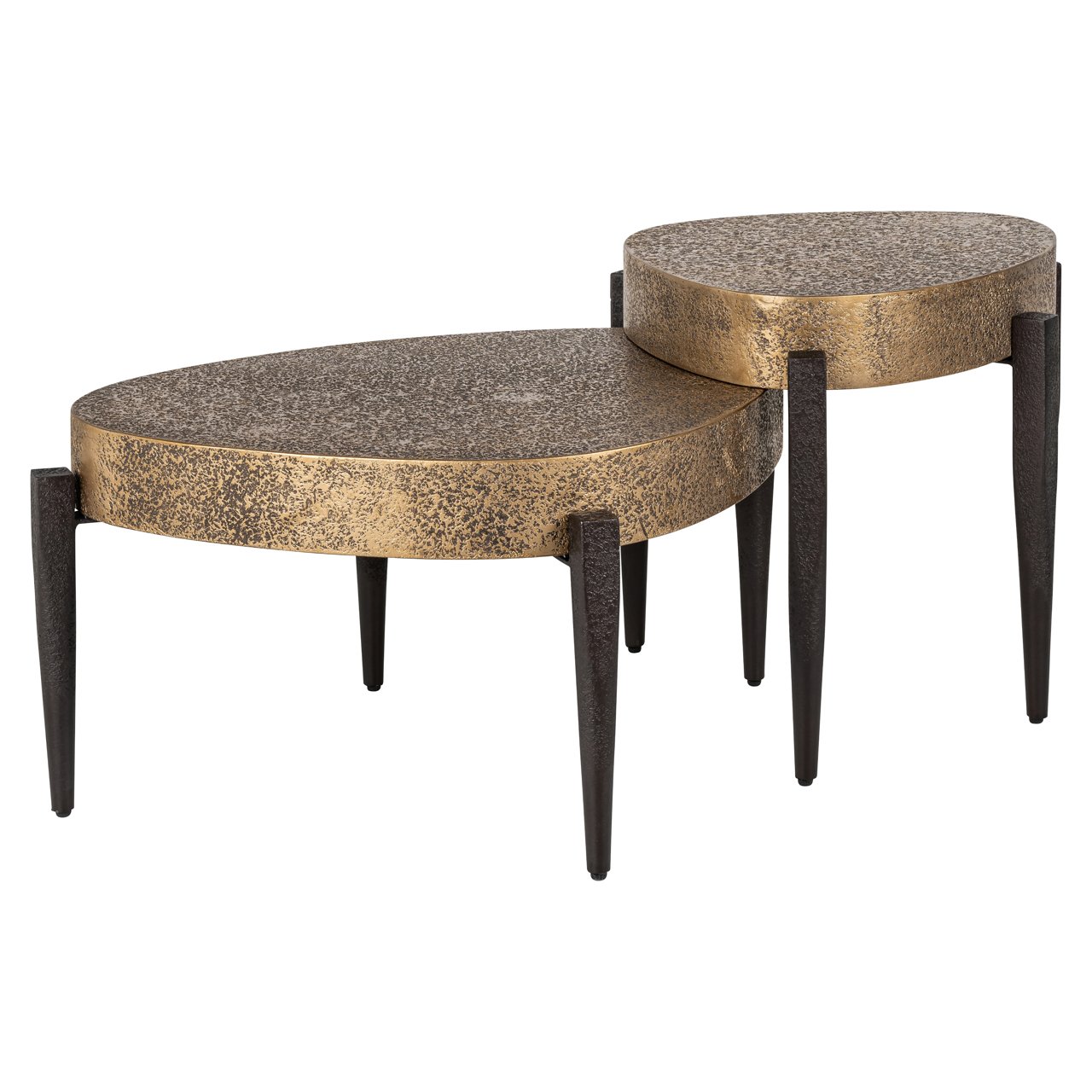 Salontafel Marquee Black/gold (set Of 2)