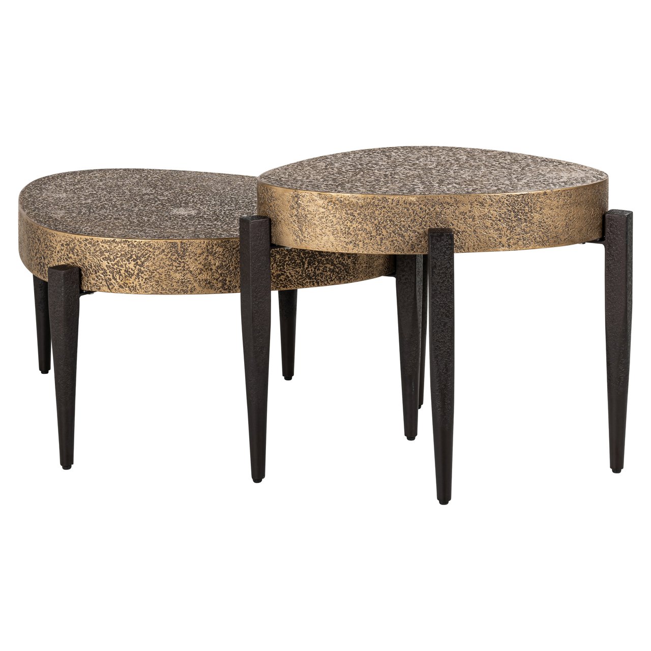 Salontafel Marquee Black/gold (set Of 2)