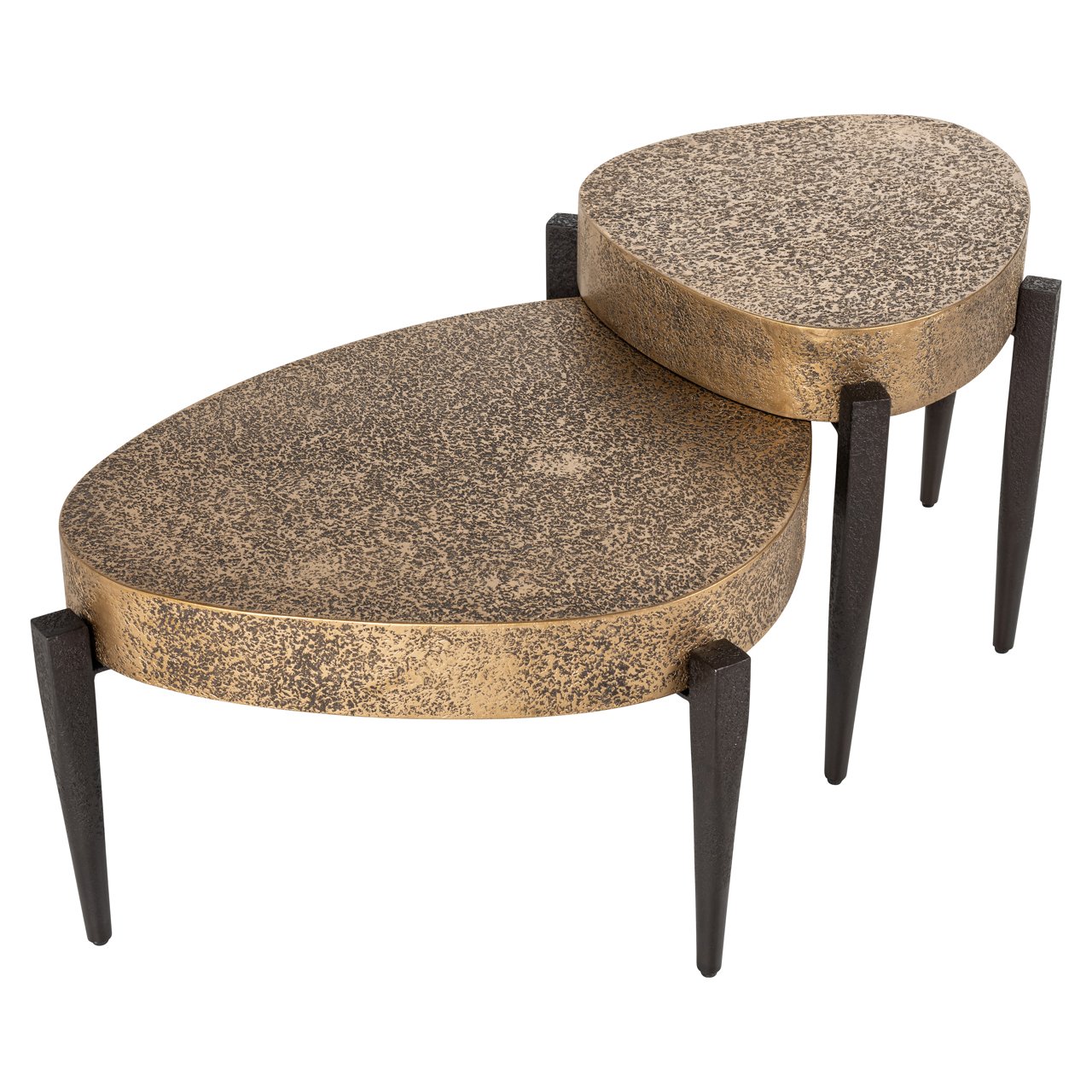Salontafel Marquee Black/gold (set Of 2)
