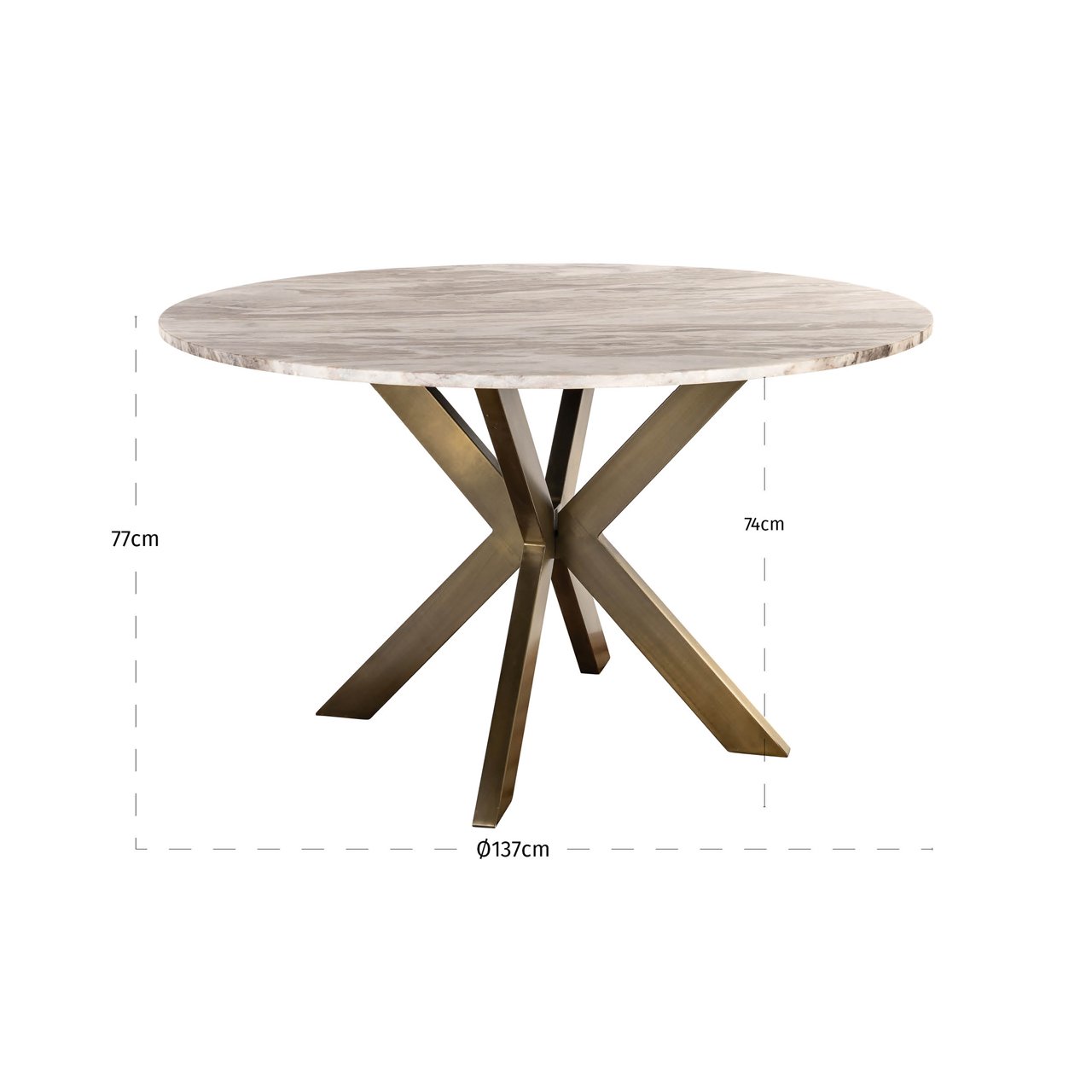 Eettafel Bottega Blush Beige 140ø