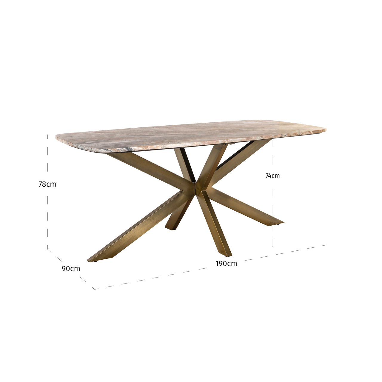 Eettafel Bottega Blush Beige Danish Oval 190