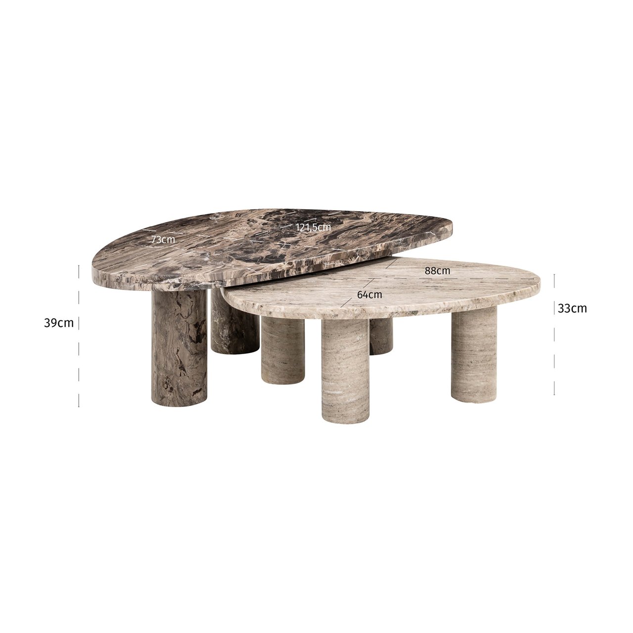 Salontafel Nazario Brown (set Of 2)