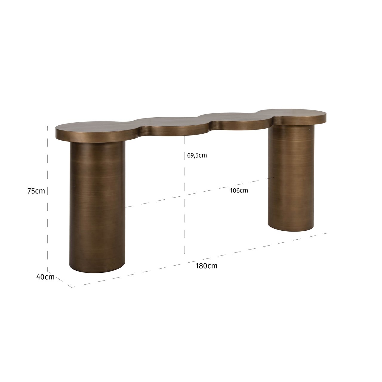 Console Bubba Brushed Gold