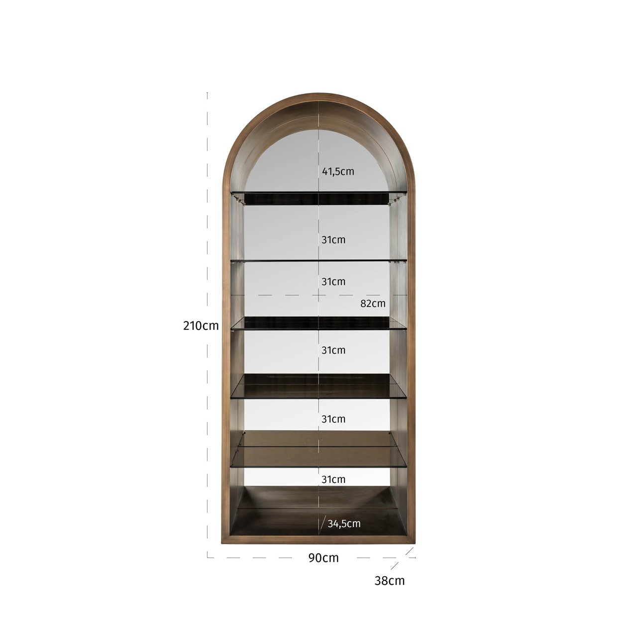 Wandkast Bowic Brushed Gold