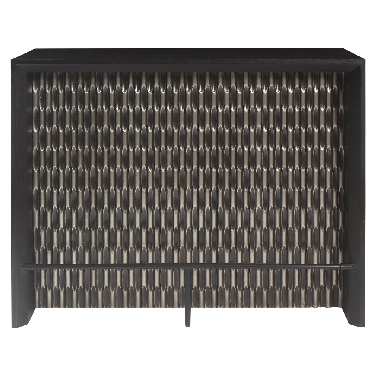 Richmond Interiors Bar Walker Zwart - Thuisbar met Opbergruimte en Glashouders 95 cm