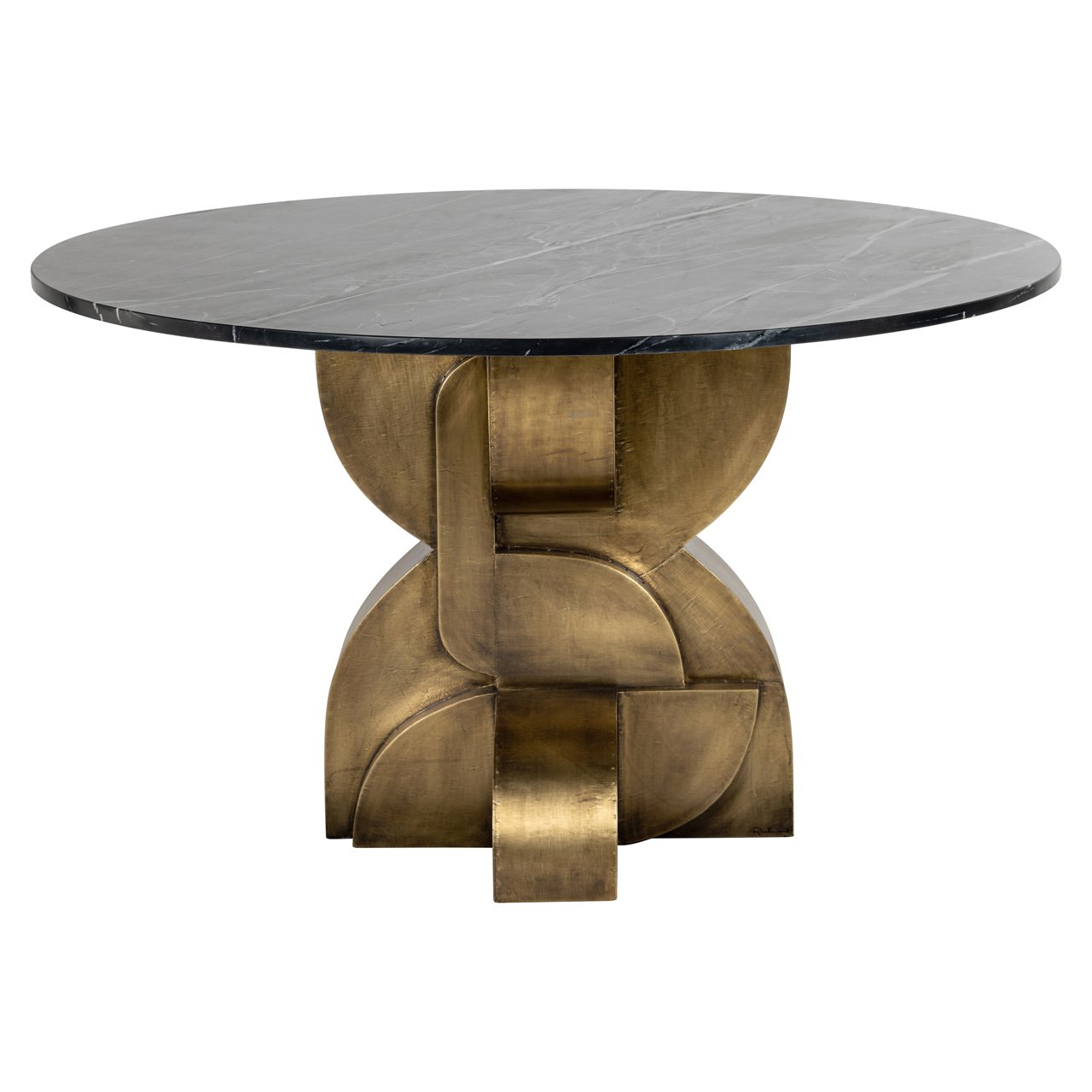 Eettafel Maddox Black/gold 130ø