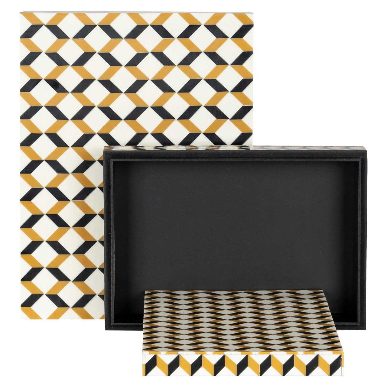 Opbergdoos Frences Black/gold (set Of 2)