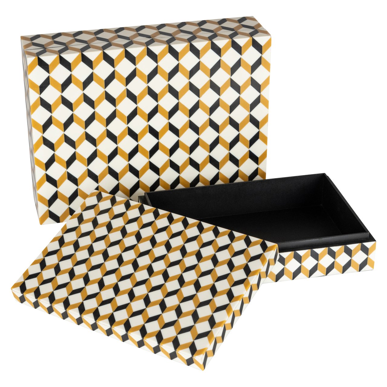 Opbergdoos Frences Black/gold (set Of 2)