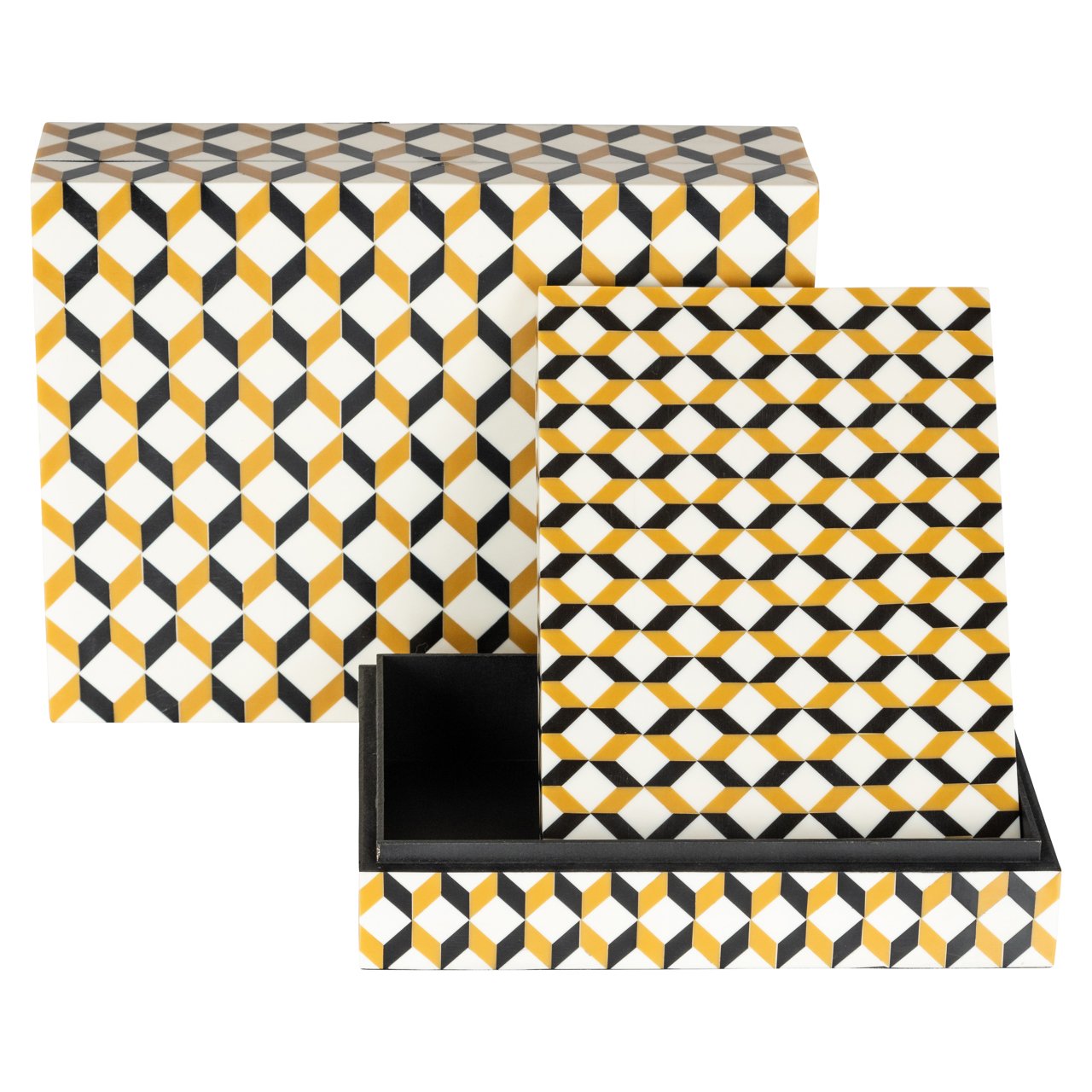 Opbergdoos Frences Black/gold (set Of 2)