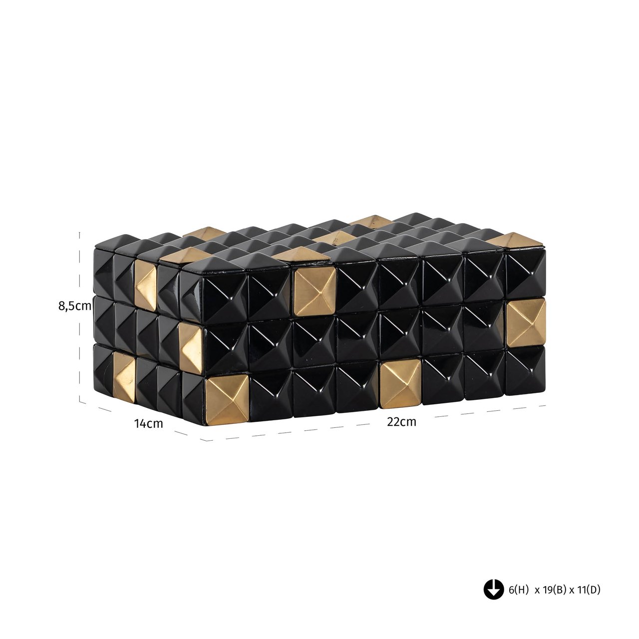 Opbergdoos Velicia Black/gold