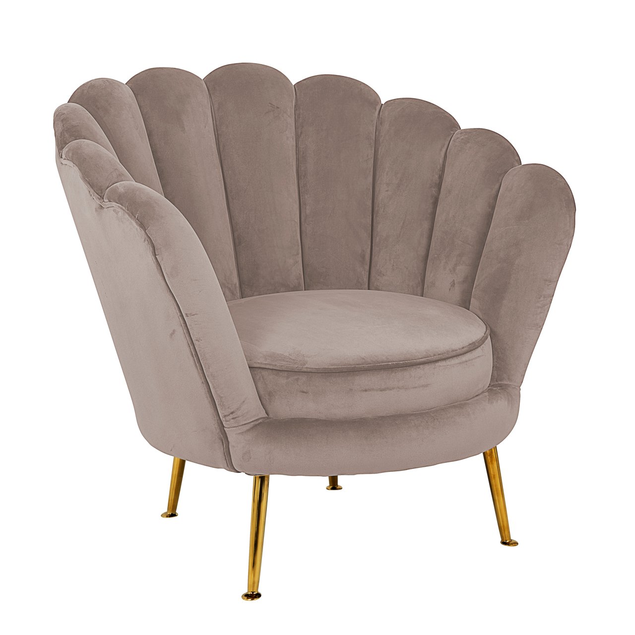 Lounge chair Perla khaki velvet
